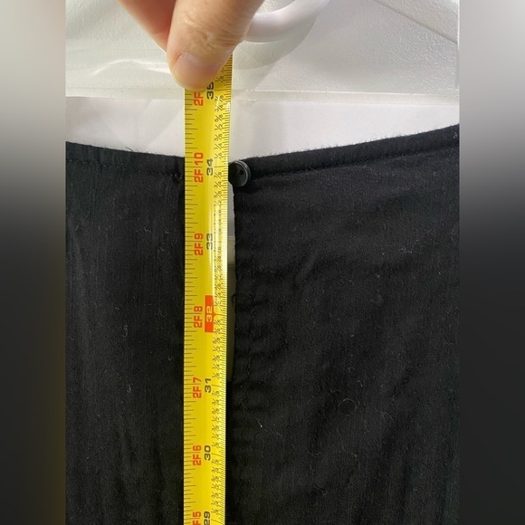 Women's Black Midi Shift Dress Floral Embroidered Boho Balloon Sleeve Size M - Picture 5 of 7